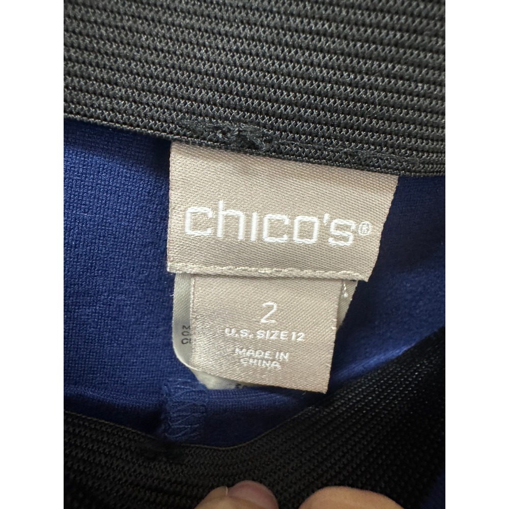 Chico's Brigitte So Slimming Polka Dot Ankle Pants Navy Blue Womens Size 2 US 12 - Picture 4 of 6
